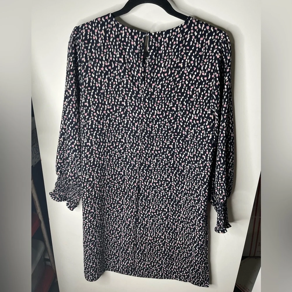 Ann Taylor Navy Print 3/4 Sleeved Shift Dress size 12